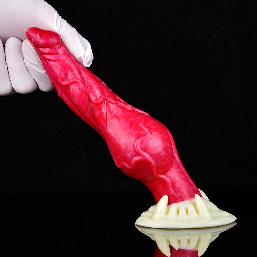 Red Spiked 7 Inch Monster Dog Dildo