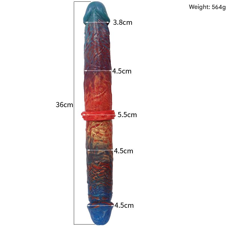 13 Inch Colorful Fantasy Dragon Double Dildo