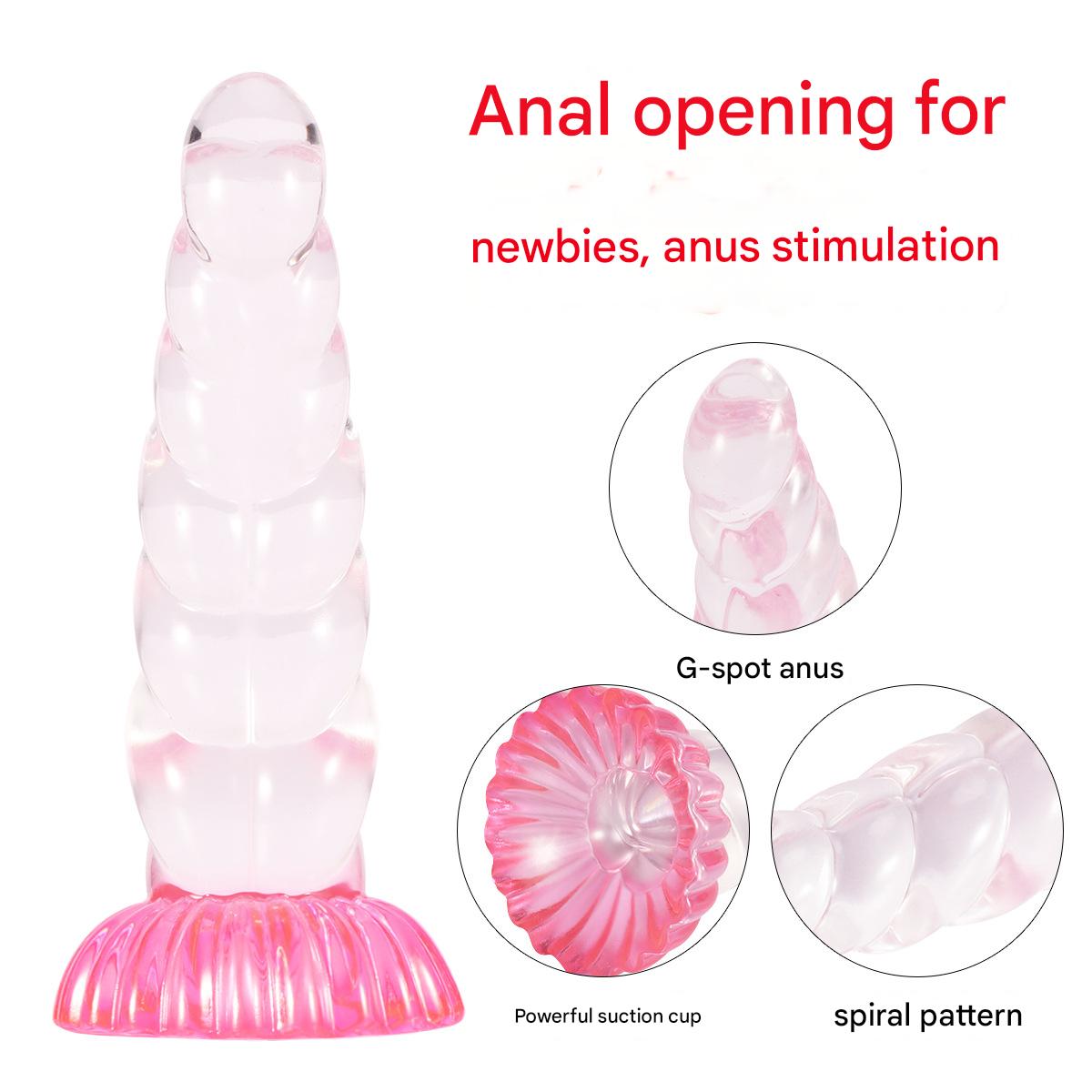 Silicone Clear Ribbed Suction Cup Unicorn Dildo