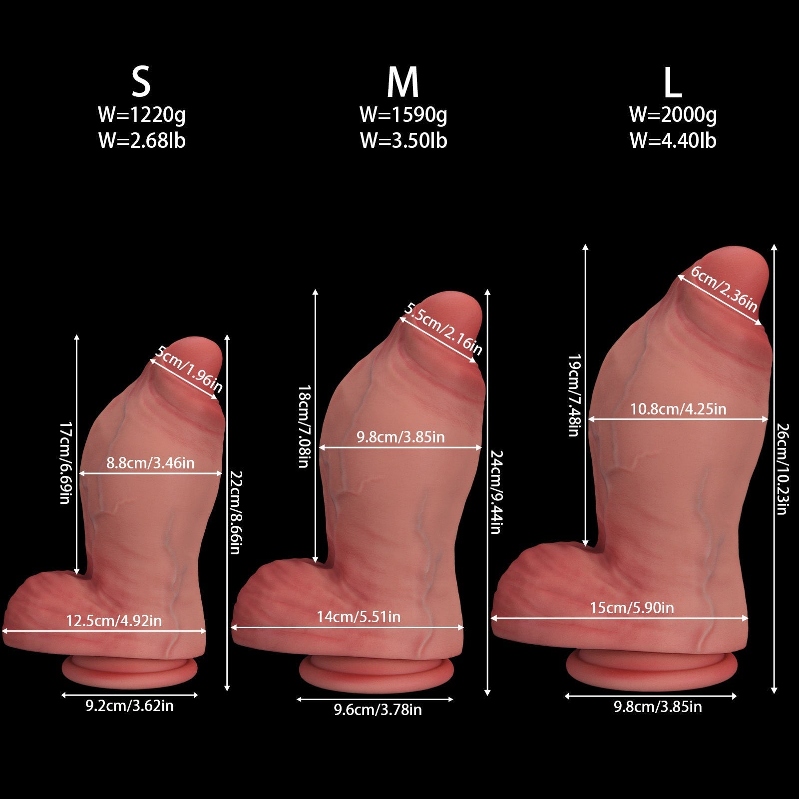 3 Inch Wide Titan Silicone Huge Dildo