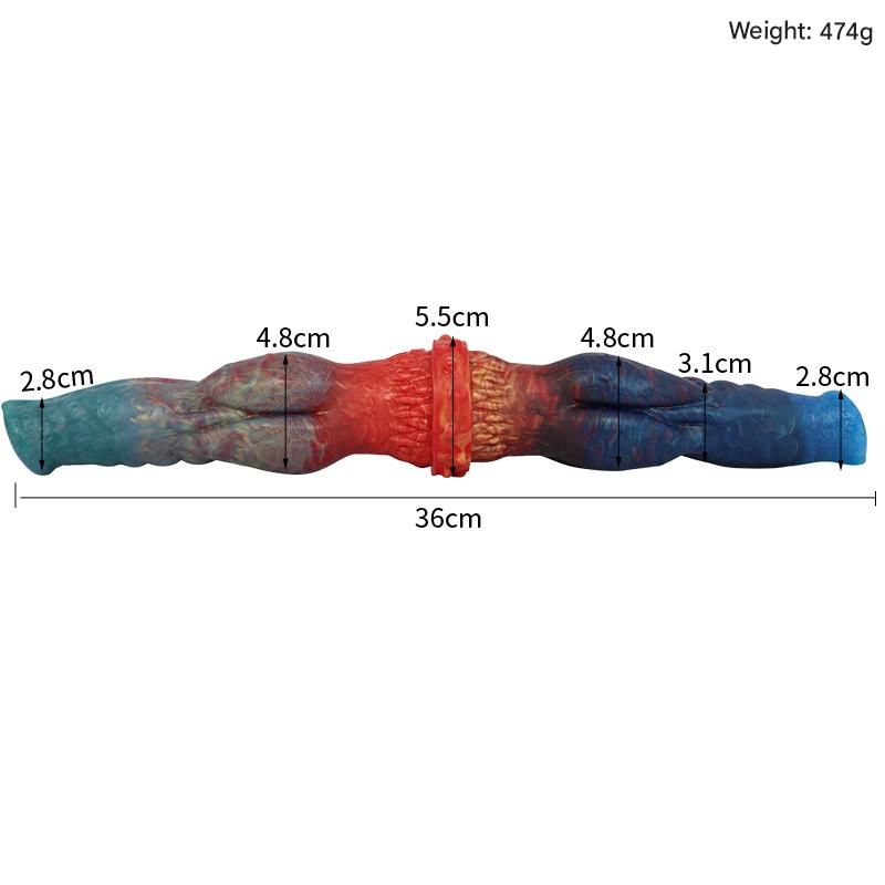 13 Inch Colorful Fantasy Dragon Double Dildo