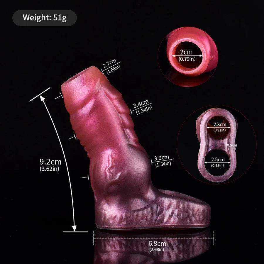 Silicone Texture Knot Open Monster Penis Sleeve