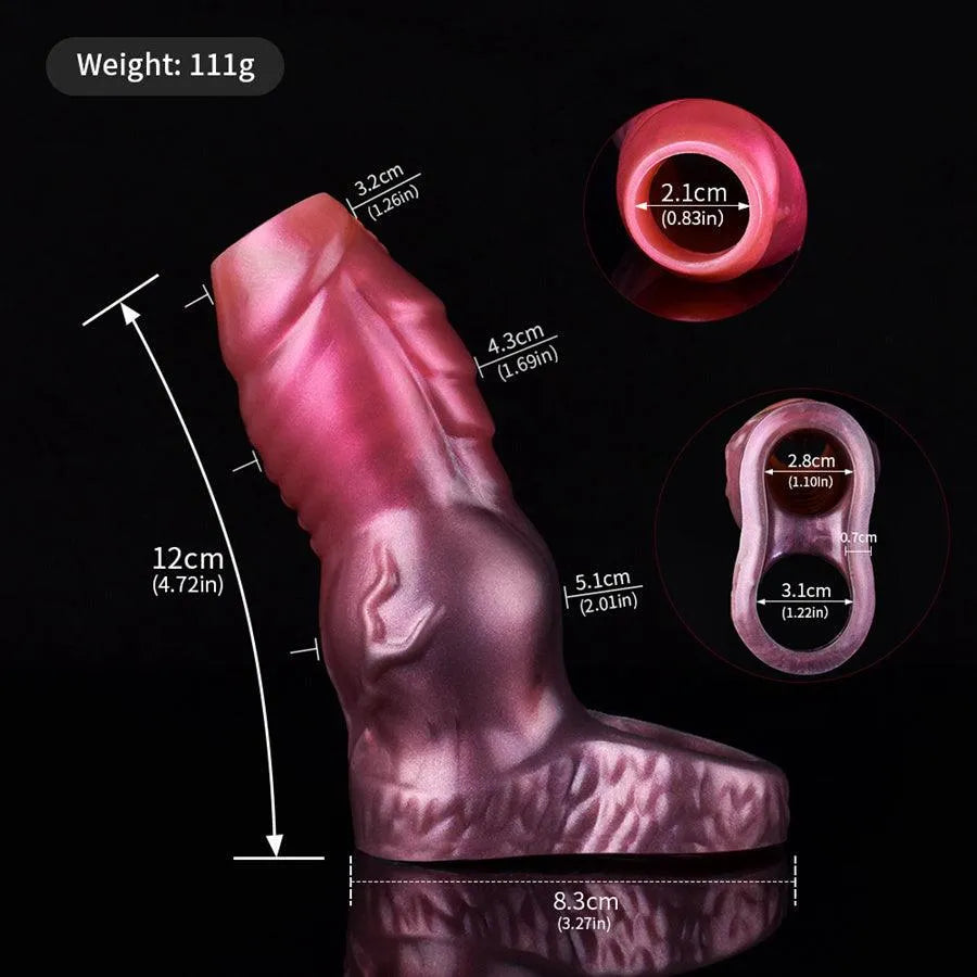Silicone Texture Knot Open Monster Penis Sleeve