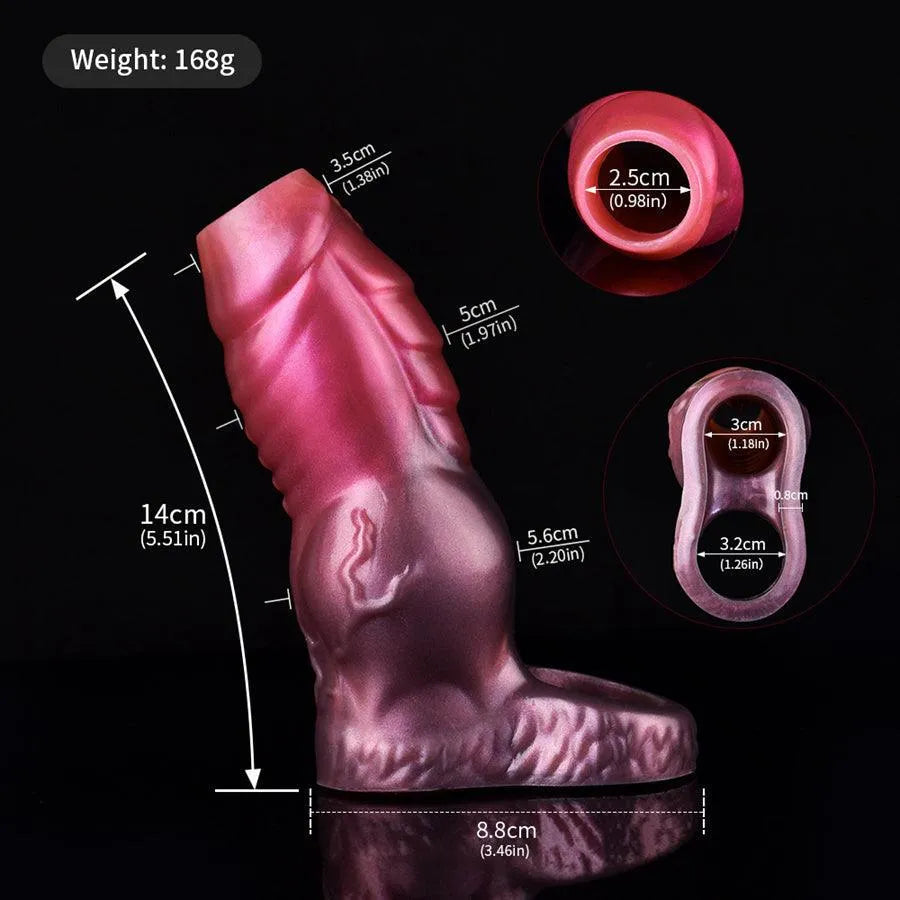 Silicone Texture Knot Open Monster Penis Sleeve