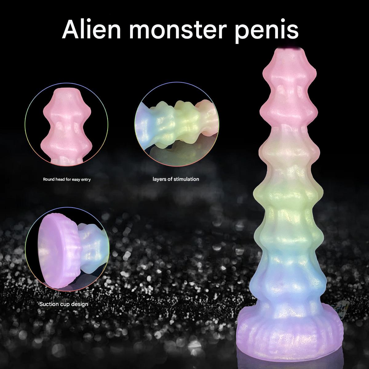 10 Inch Rainbow Sucker Giant Knot Dildo