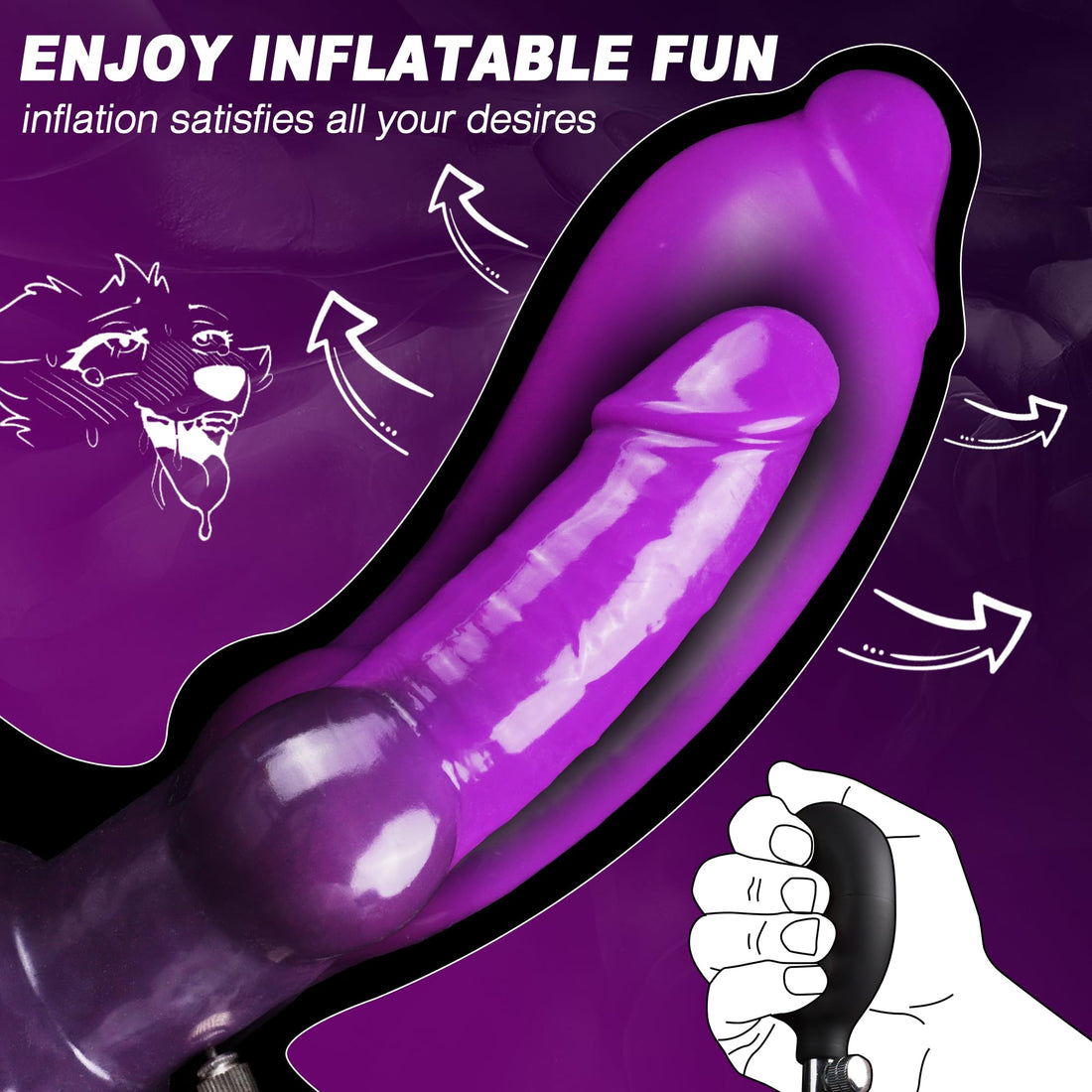 7 Inch Purple Animal Inflatable Knot Dildo