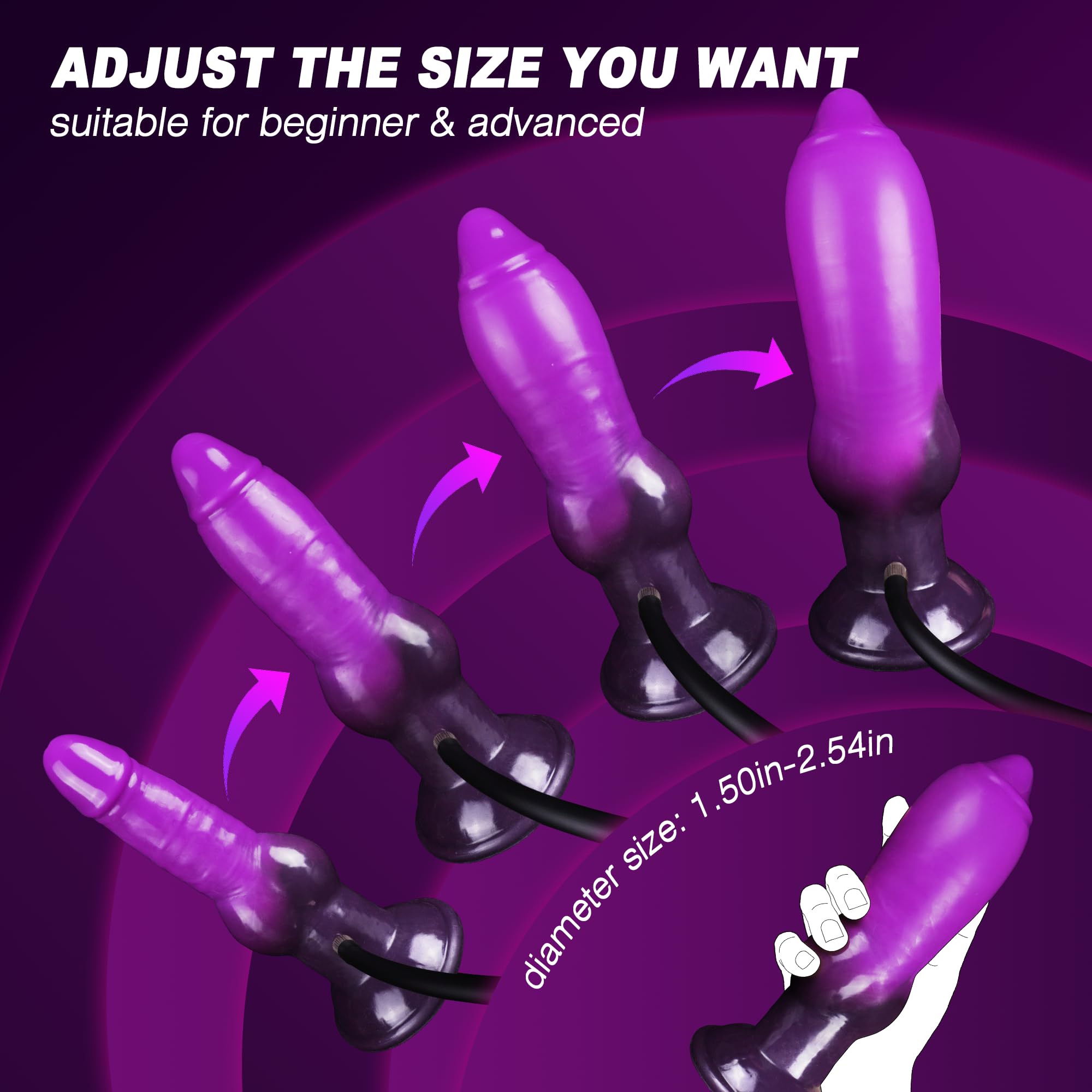 7 Inch Purple Animal Inflatable Knot Dildo