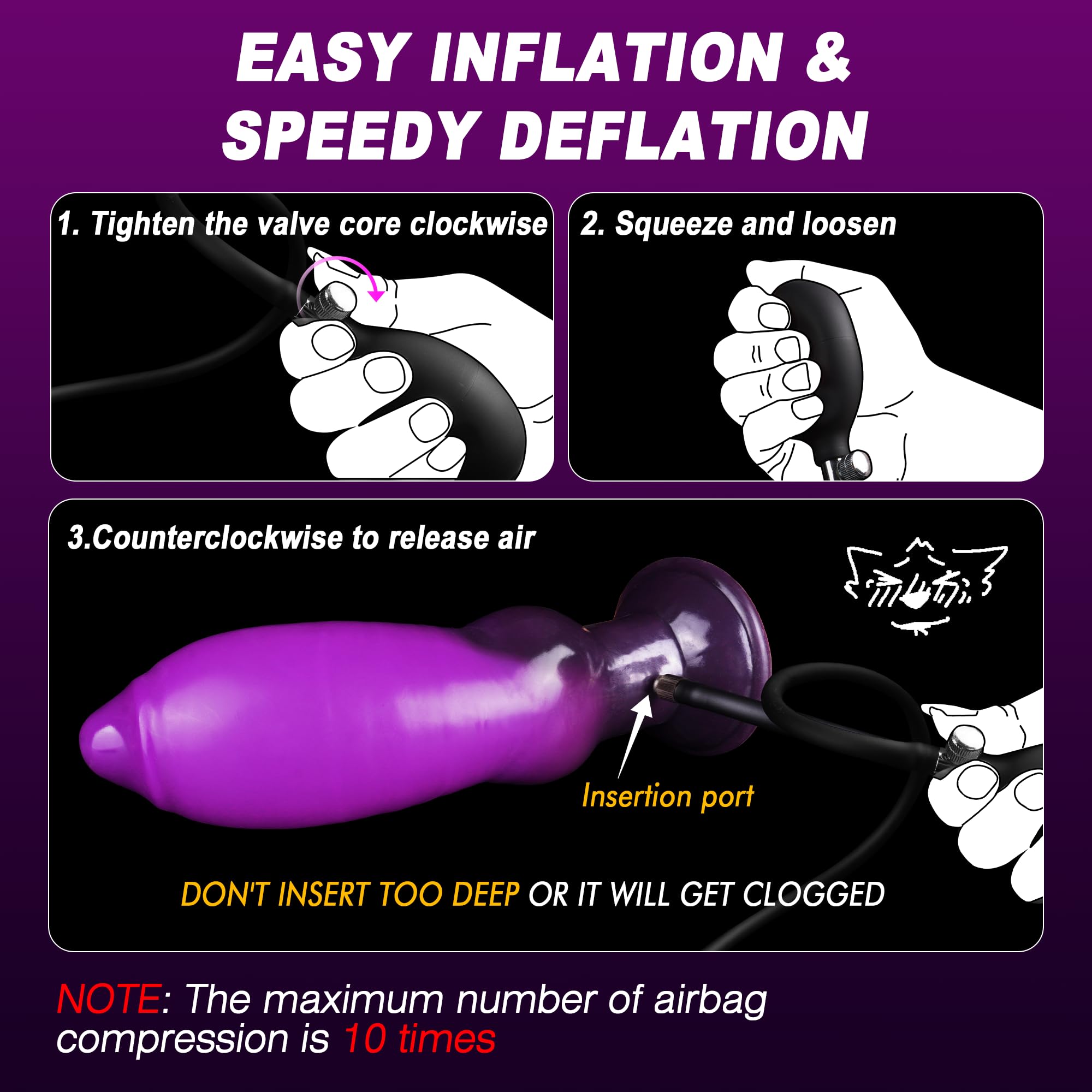 7 Inch Purple Animal Inflatable Knot Dildo