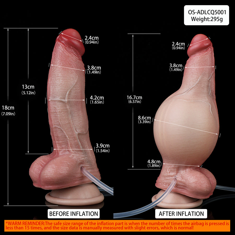 Realistic 7 Inch Inflatable Squirting Dildo