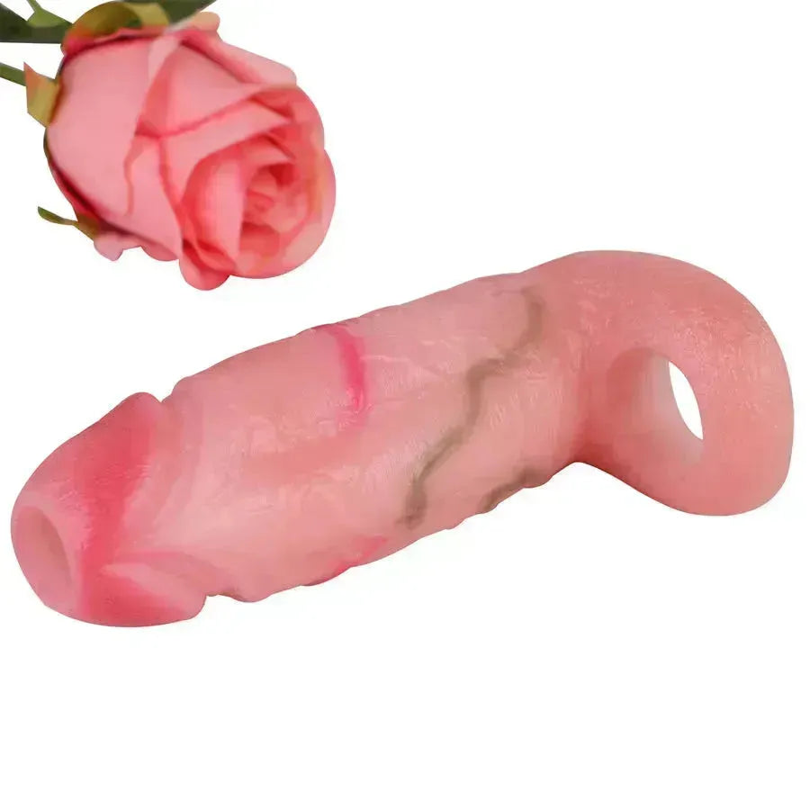 Lifelike Silicone Male Penis Enlarge Sleeve