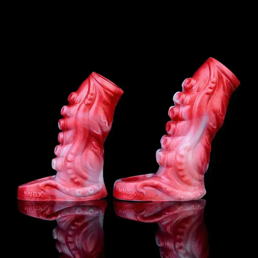 Red Silicone Open Tentacle Penis Sleeve