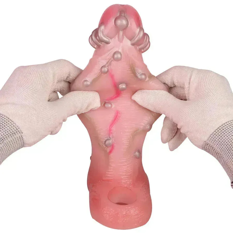 8 Inch Studded Huge Silicone Penis Sleeve