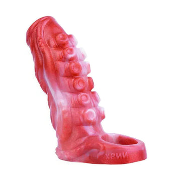 Red Silicone Open Tentacle Penis Sleeve