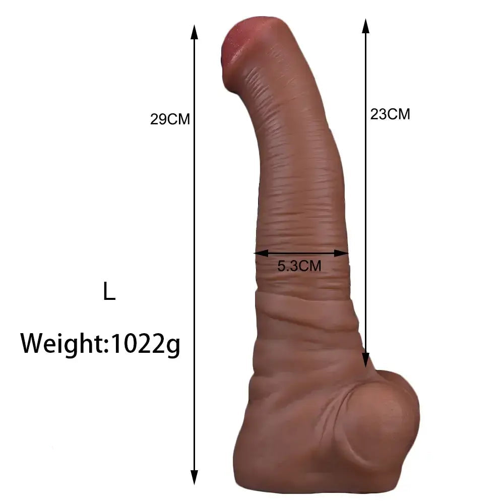 Real Wrinkled Loose Skin Horse Cock Dildo