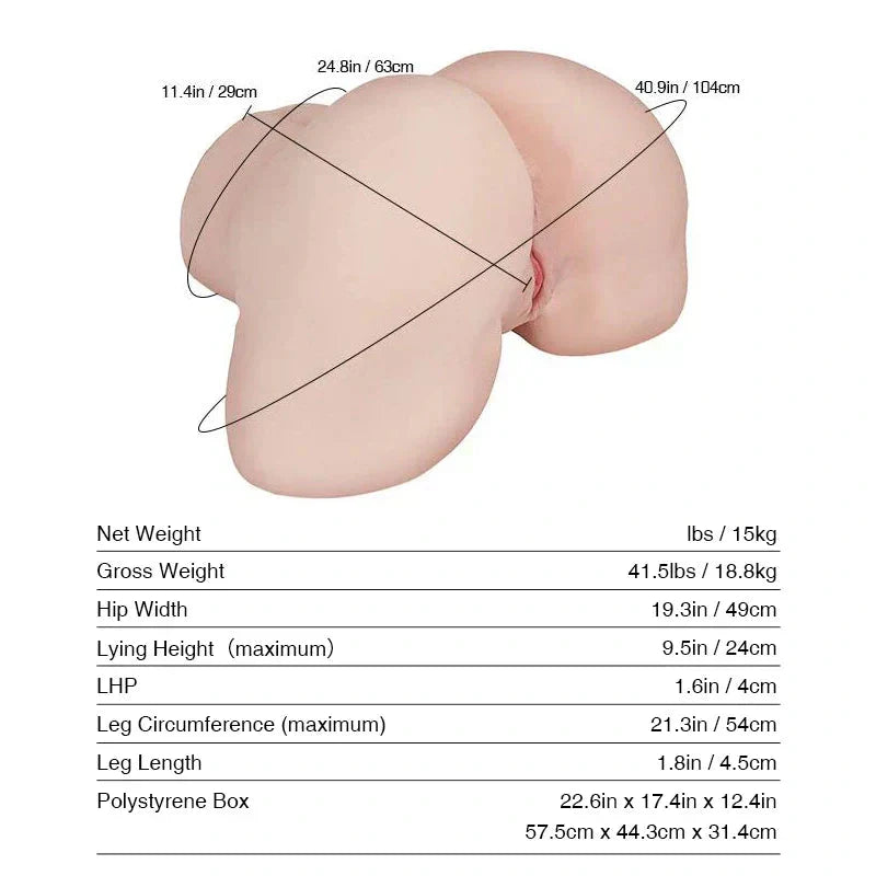 Huge Booty Sex Doll 32LB Lifelike Torso