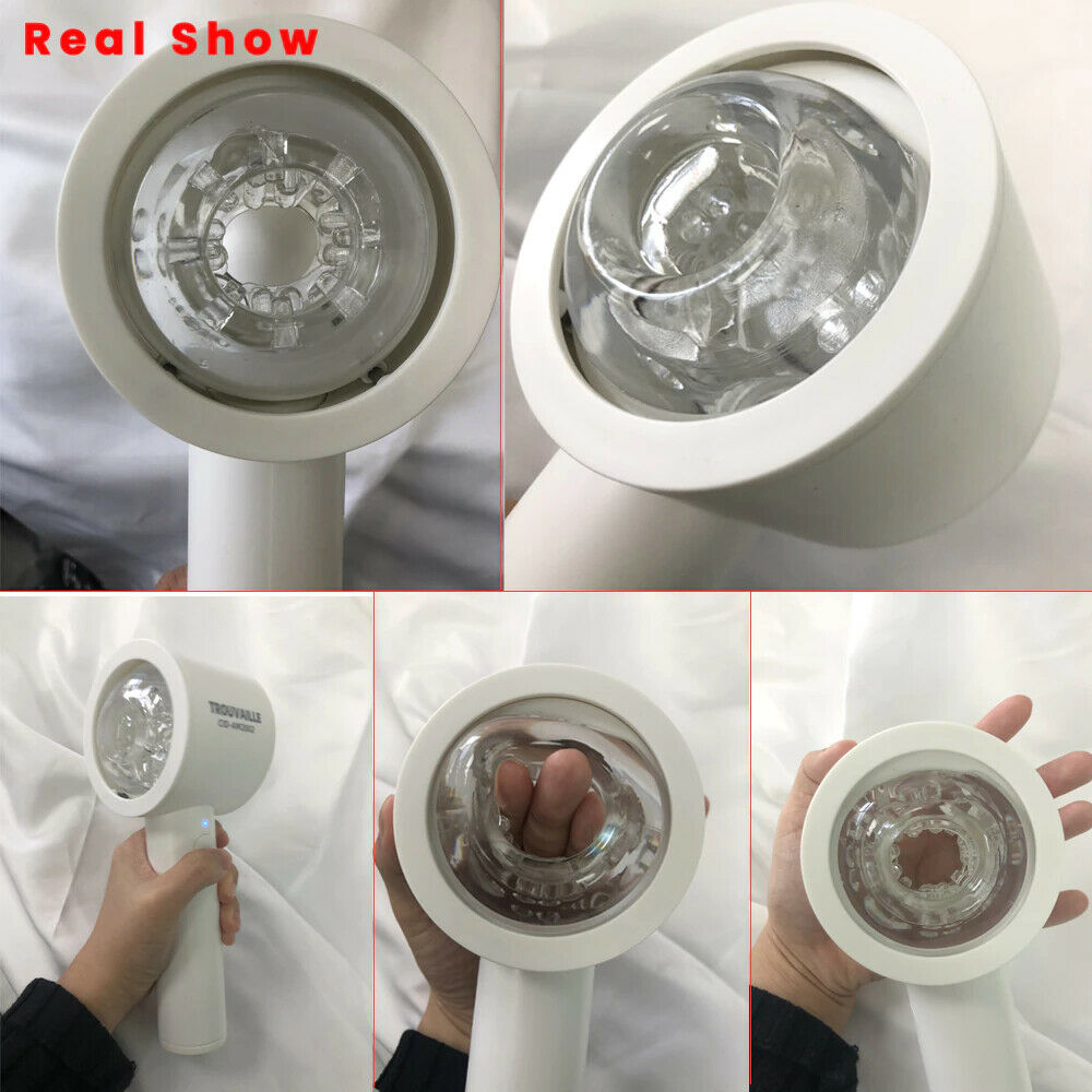 White Fully Automatic Opening Male Masturbator