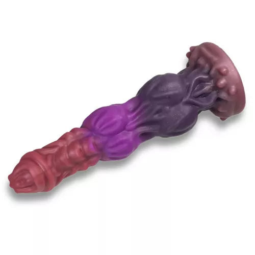 Purple Monster Textured Silicone Knot Dildo