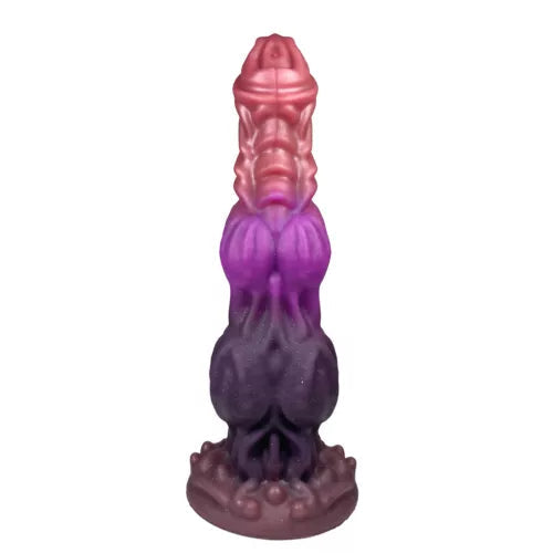 Purple Monster Textured Silicone Knot Dildo