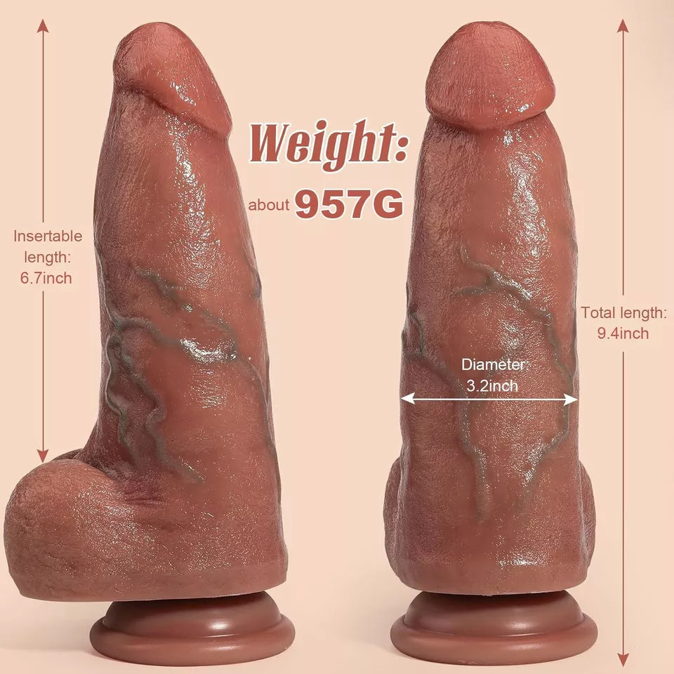 9 Inch Conical Realistic Thick Huge Dildo
