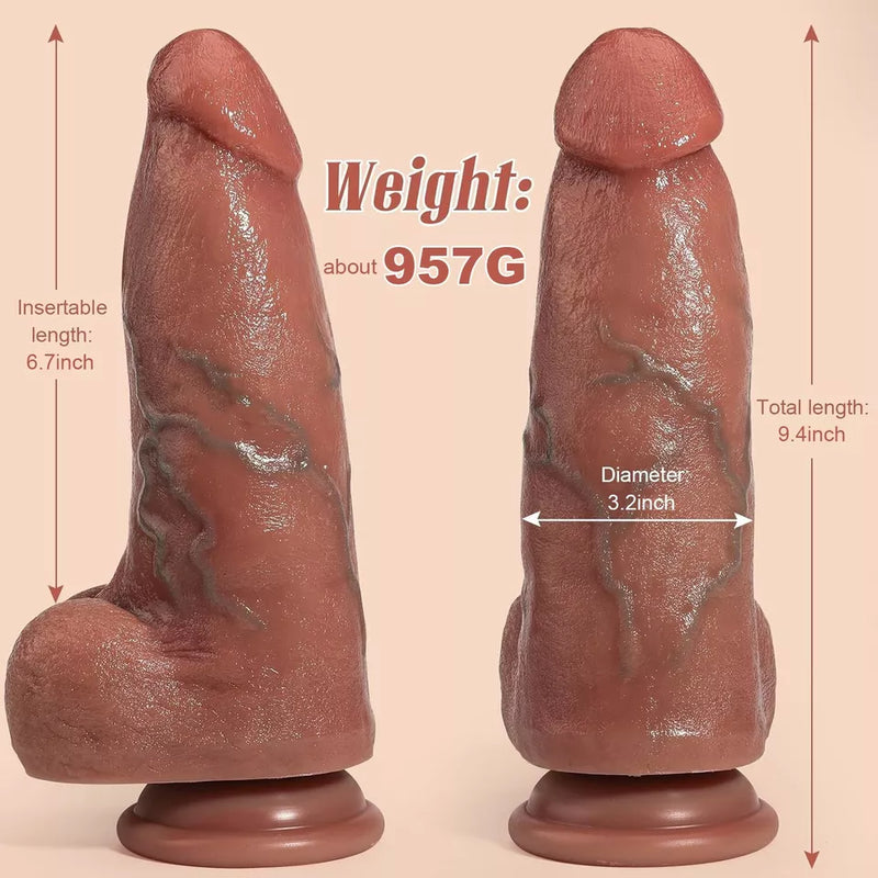 Big Black Strap On 9 Inch Realistic Dildo
