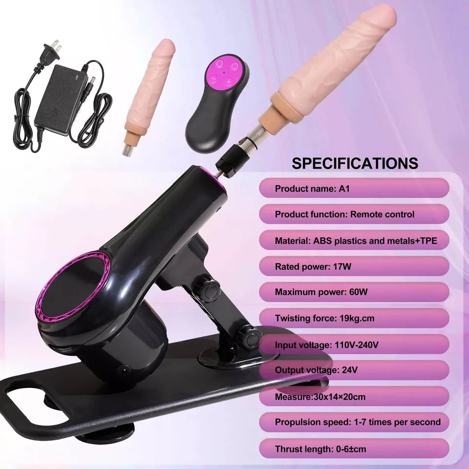 Mechanical Dildo Black Portable Sex Device