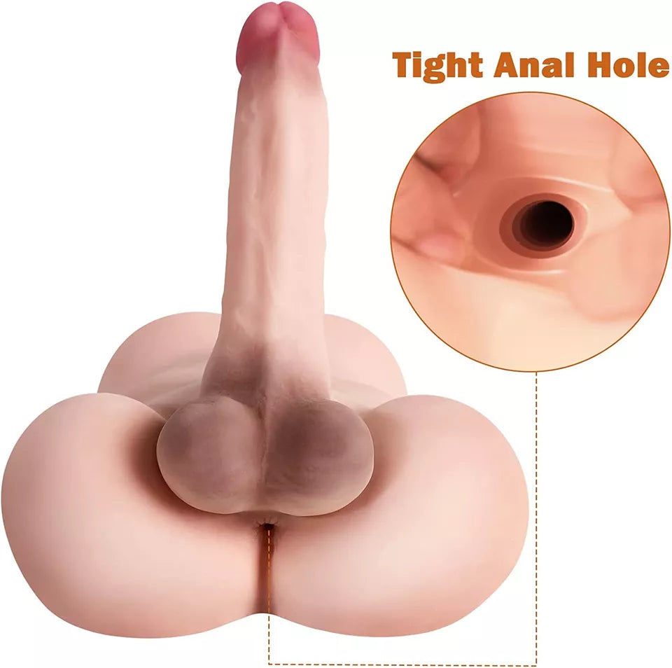 Realistic Testicles Male Sex Doll 7 Inch Dildo Torso