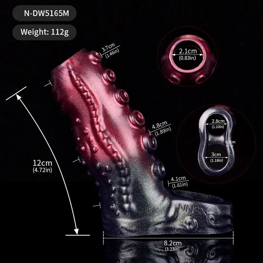 5 Inch Silicone Fantasy Tentacle Penis Sleeve
