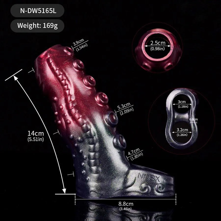 5 Inch Silicone Fantasy Tentacle Penis Sleeve