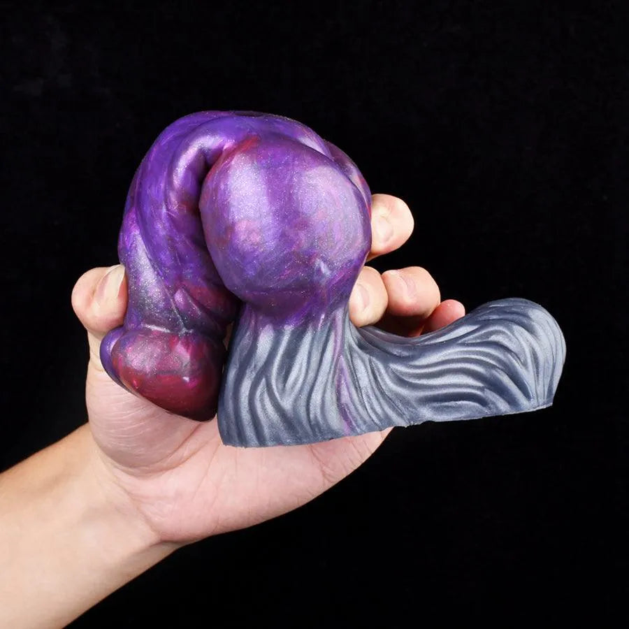 Purple Silicone Monster Knotted Cock Sleeve
