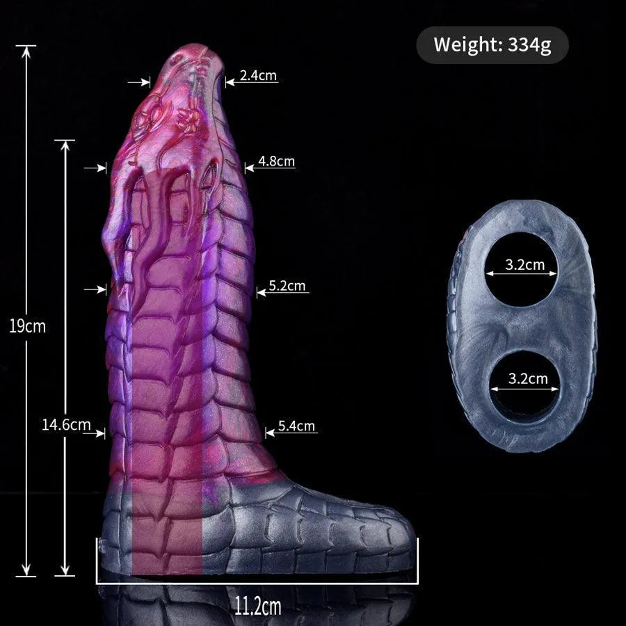 7 Inch Purple Monster Dragon Penis Sleeve