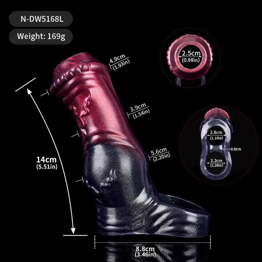 5 Inch Silicone Knot Horse Open Penis Sleeve—Multiple sizes