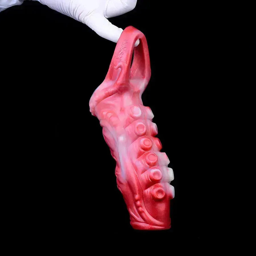 Red Silicone Open Tentacle Penis Sleeve