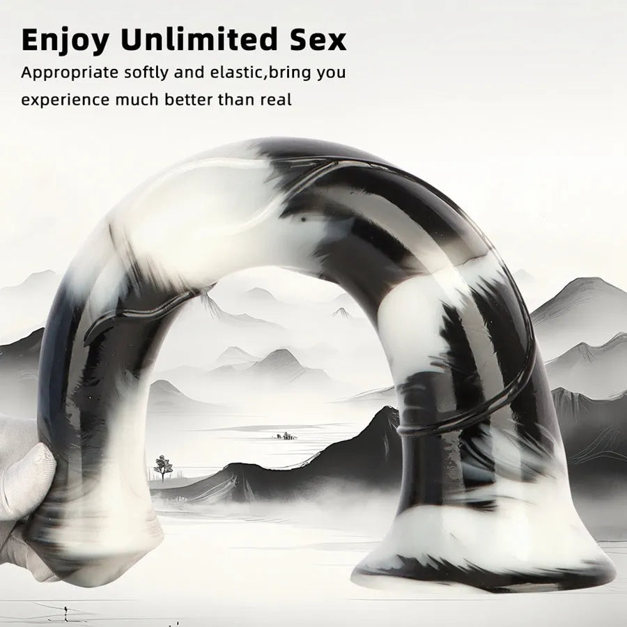 16 Inch Zebra Penis Big Horse Dildo