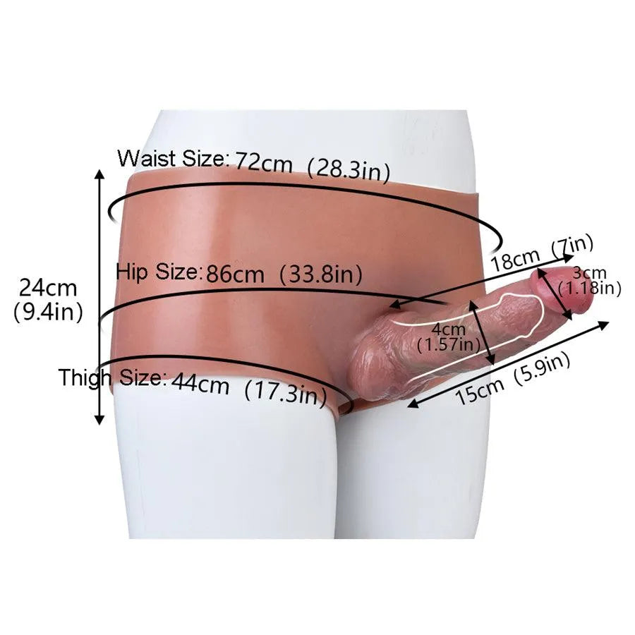 7 Inch Silicone Realistic Hollow Dildo Pants