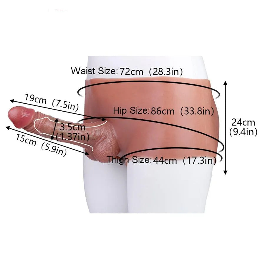7.5 Inch Silicone Wearable Hollow Dildo Pants